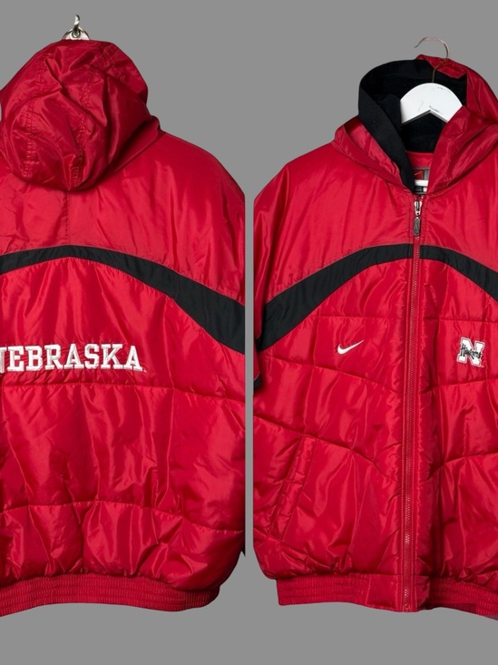 Nike Other - Vintage Nebraska Cornhuskers 90s Full Zip Jacket Coat Red Mens SZ M Women L Nike